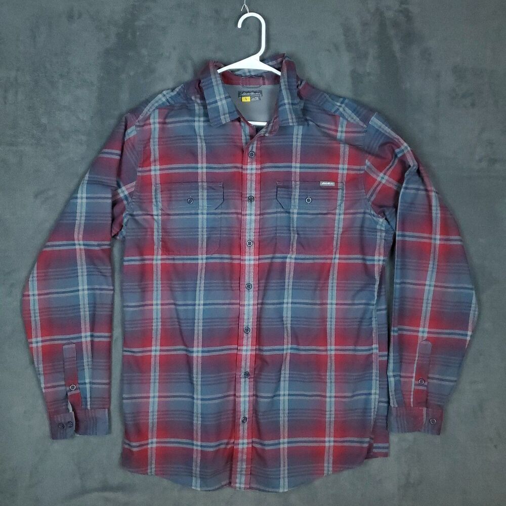 Eddie Bauer Shirt Travex Mens TXL Classic Fit Long Sleeve Button Up Plaid Casual
